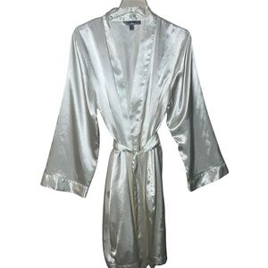 Morgan Taylor Satin Robe Women’s Off White Size L/XL